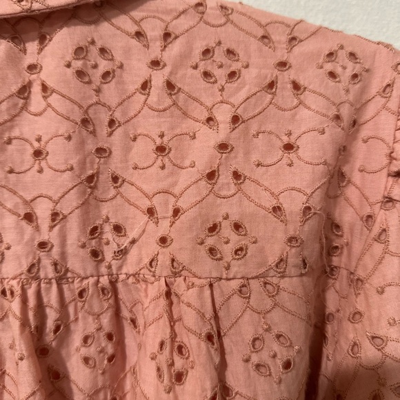 Vintage-Inspired Crown & Ivy Eyelet Dress Puff Sleeves Embroidered Tie Waist XL - Picture 3 of 16